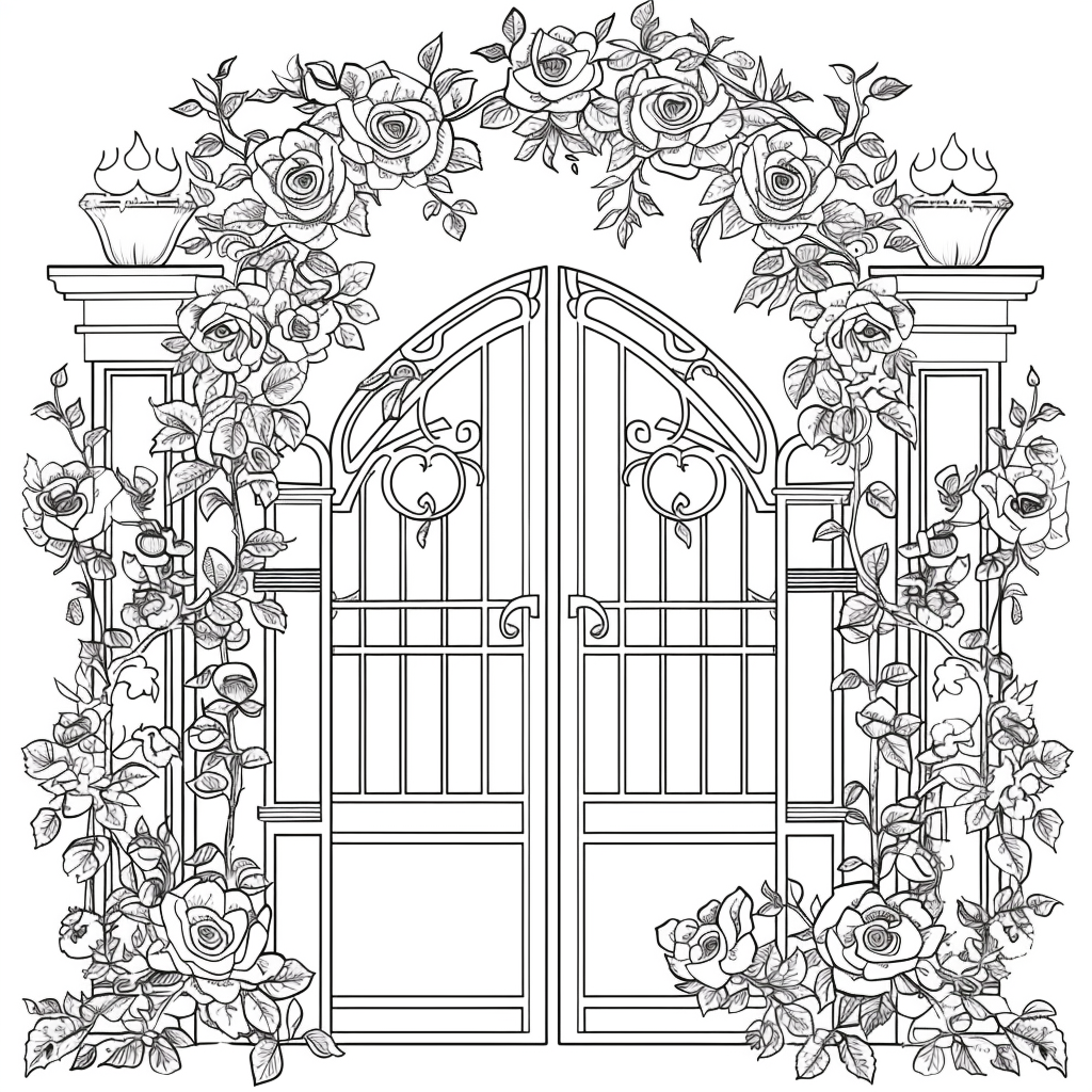 Garden Gate with Climbing Roses