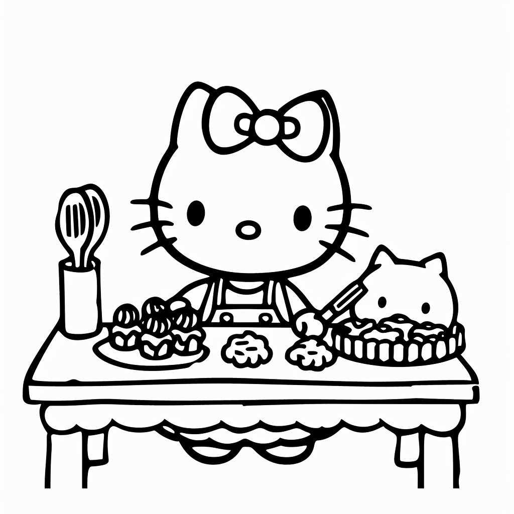 Hello Kitty Baking Cookies with Friends