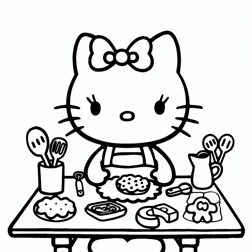 Hello Kitty Baking Cookies