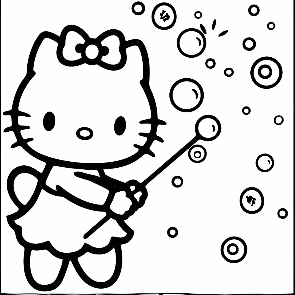 Hello Kitty Blowing Bubbles