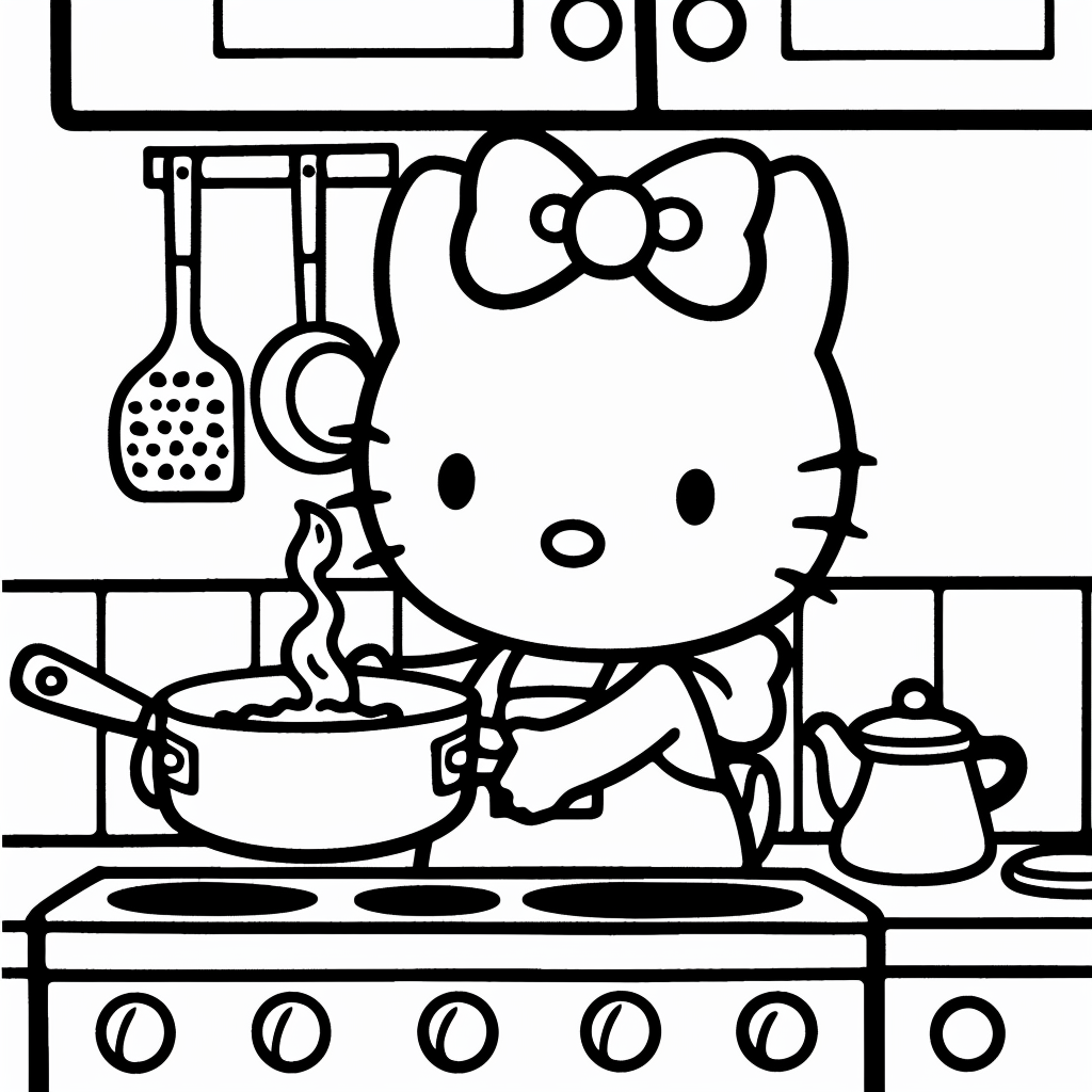 Hello Kitty Cooking Soup