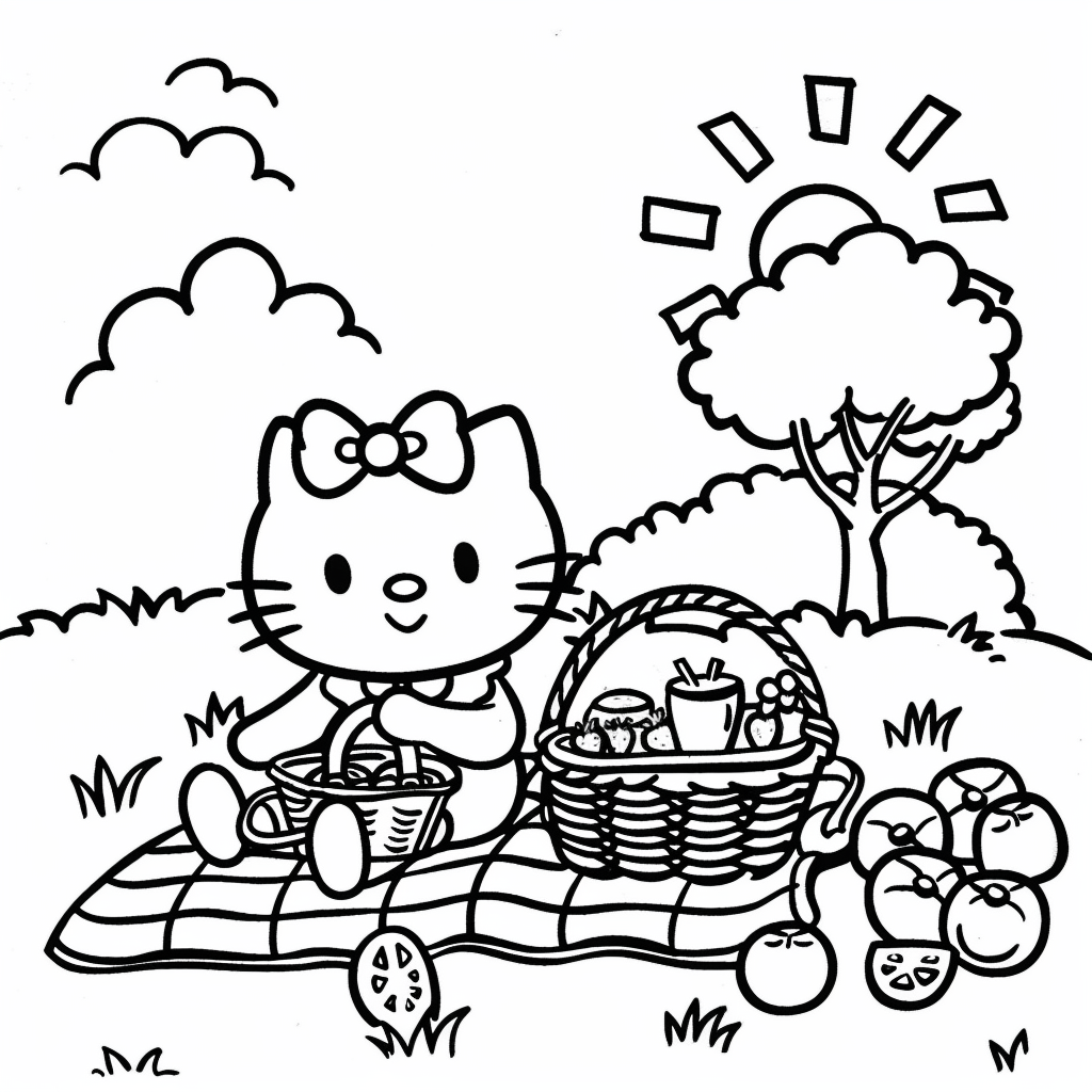Hello Kitty Picnic Scene