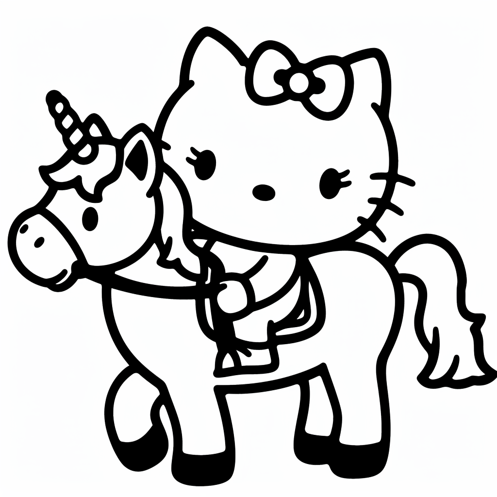 Hello Kitty Riding a Horse