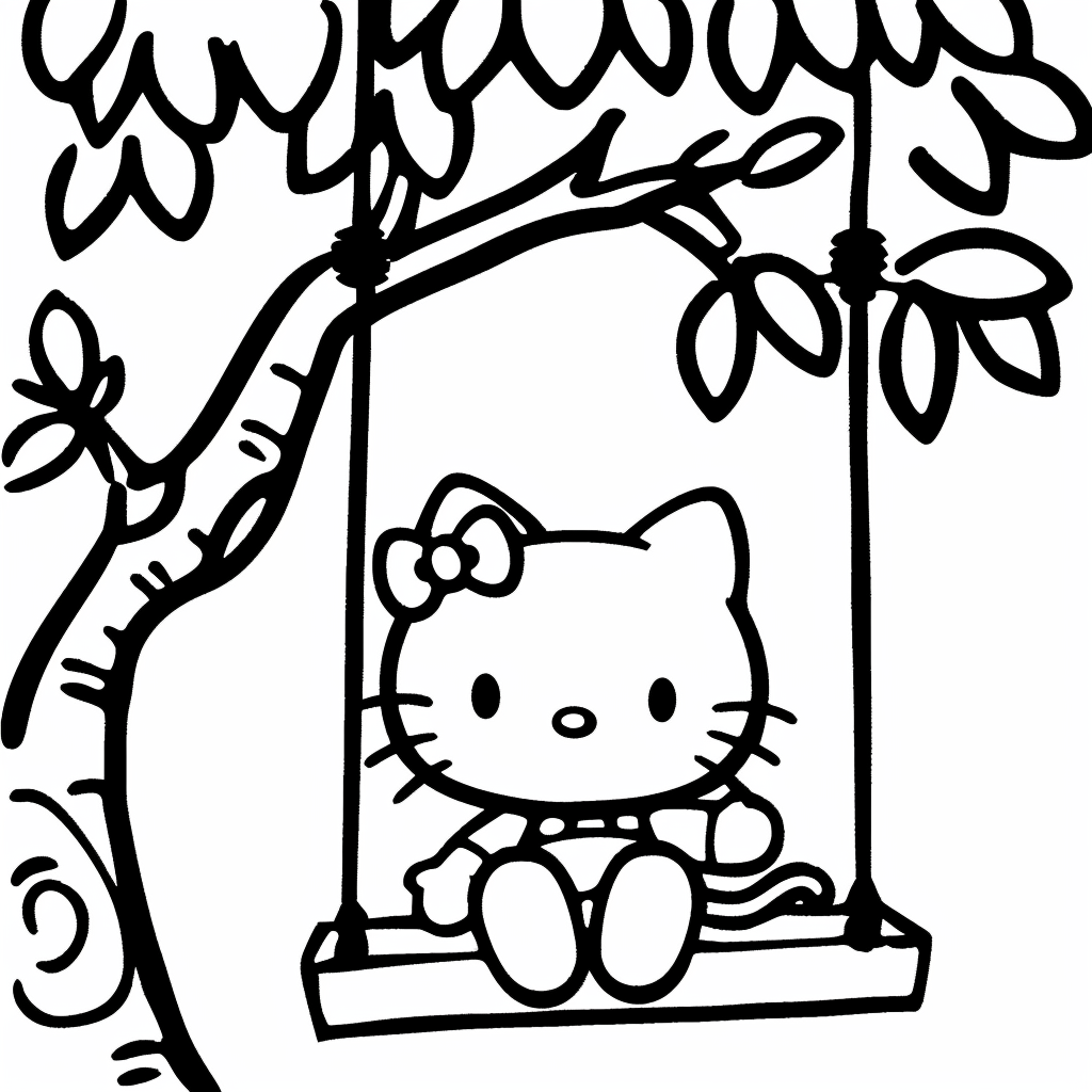 Hello Kitty Sitting on a Swing