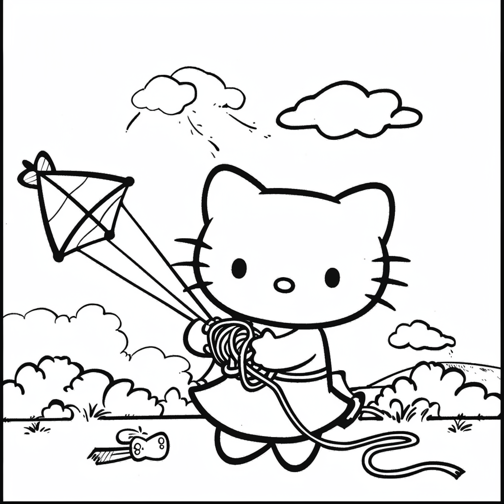 Hello Kitty Untangling a Kite String