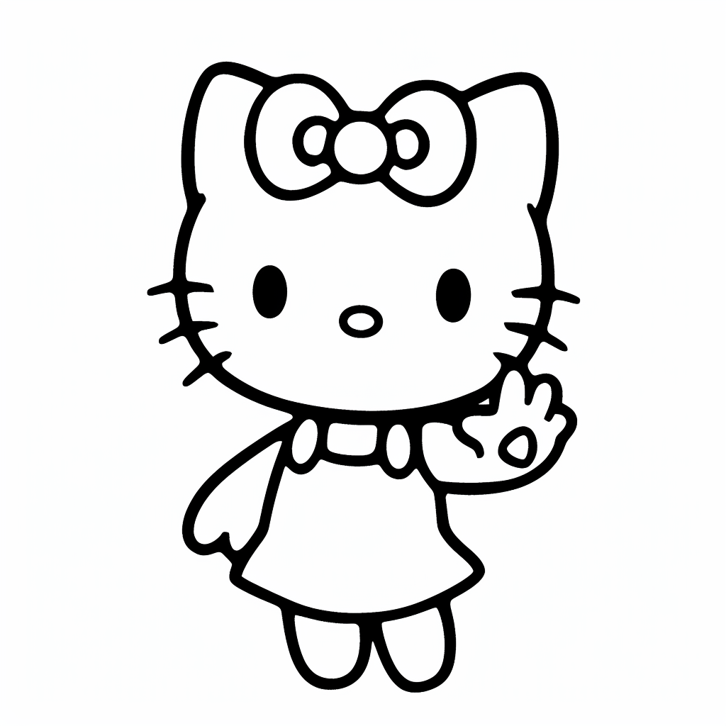 Hello Kitty Waving Hello Cheerfully