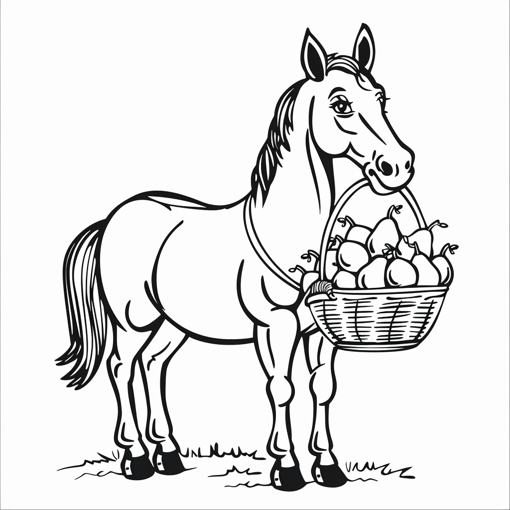 Horse Carrying Fruit Basket