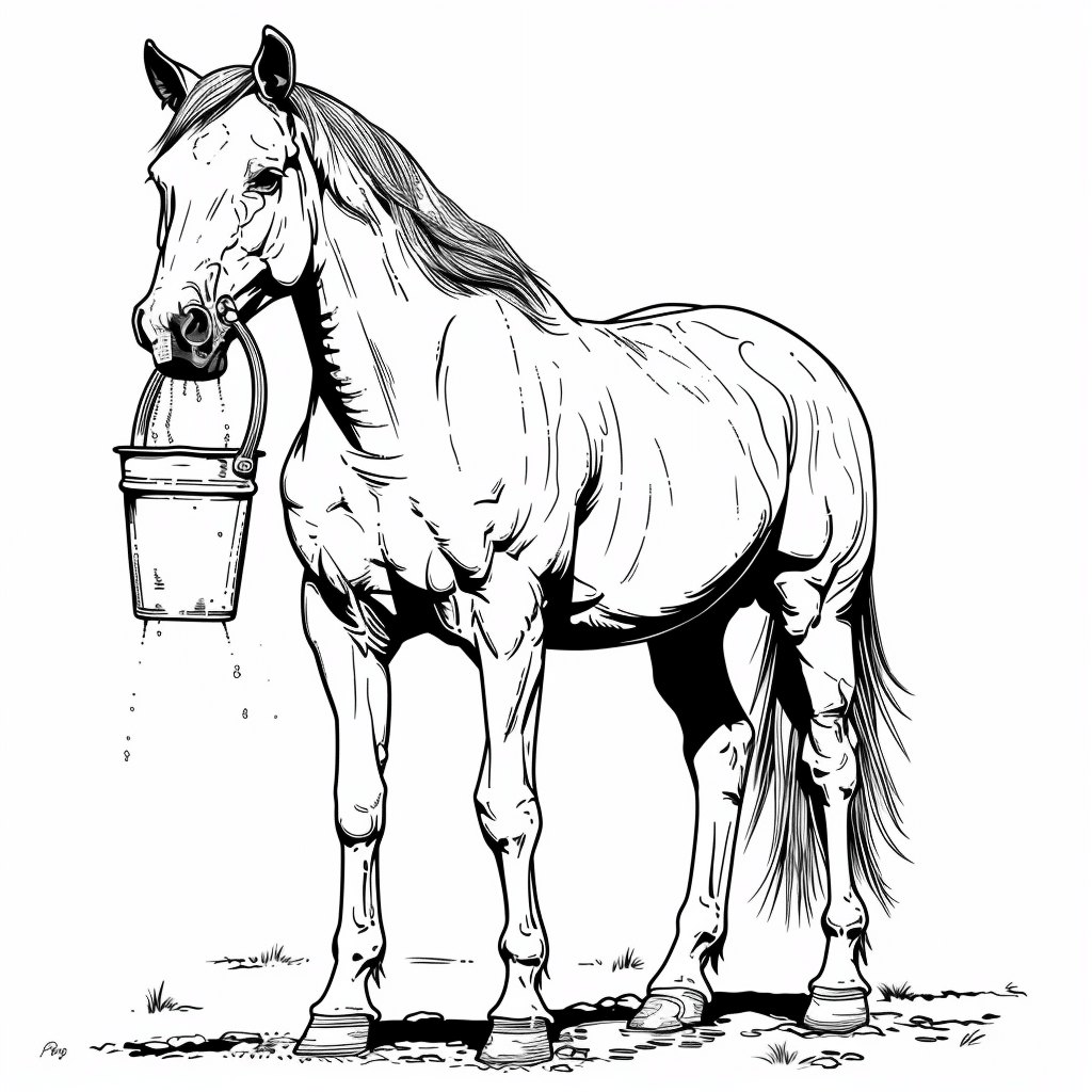 Horse Carrying Water Bucket