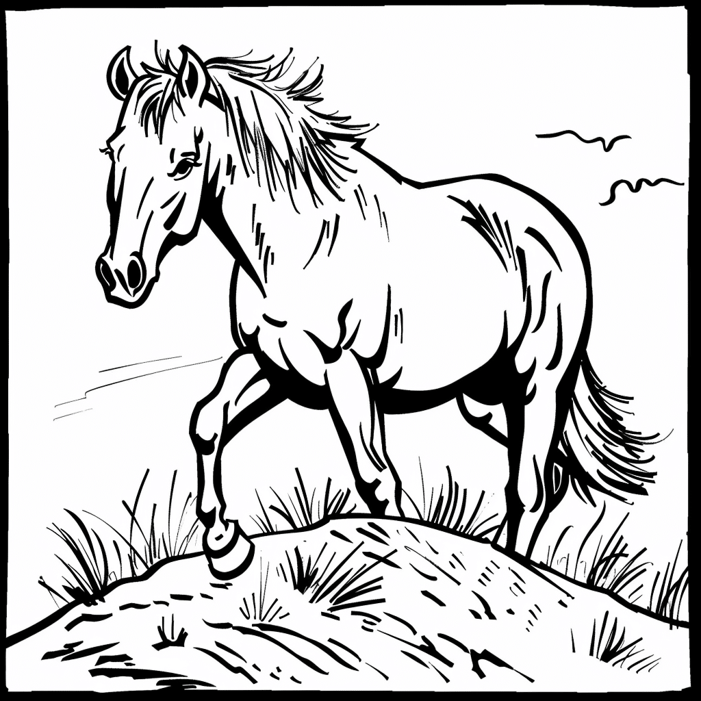 Horse Climbing Hill