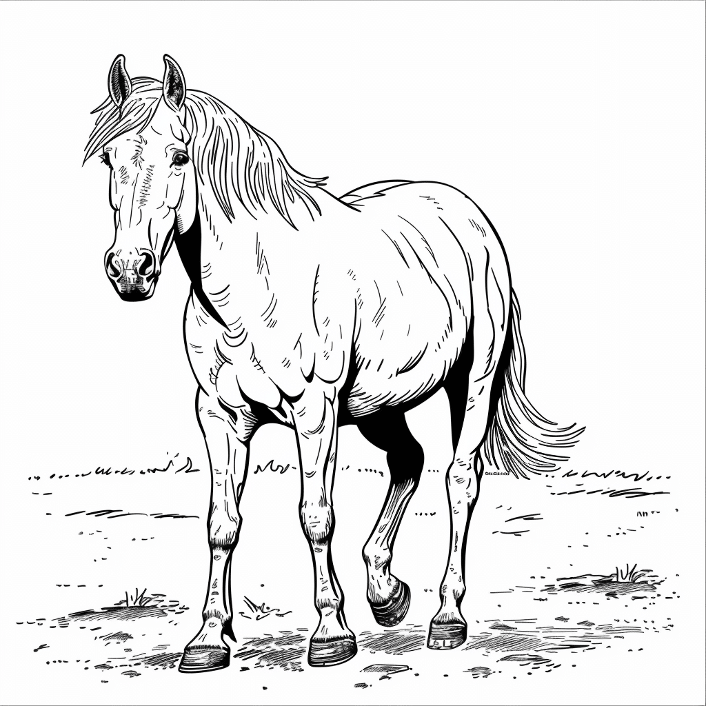 Horse Exploring Field