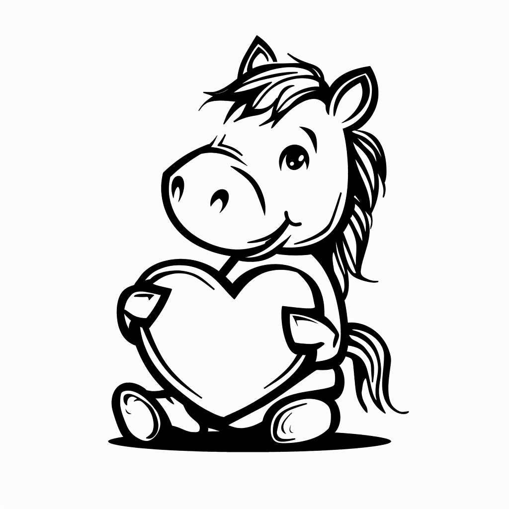 Horse Holding Heart