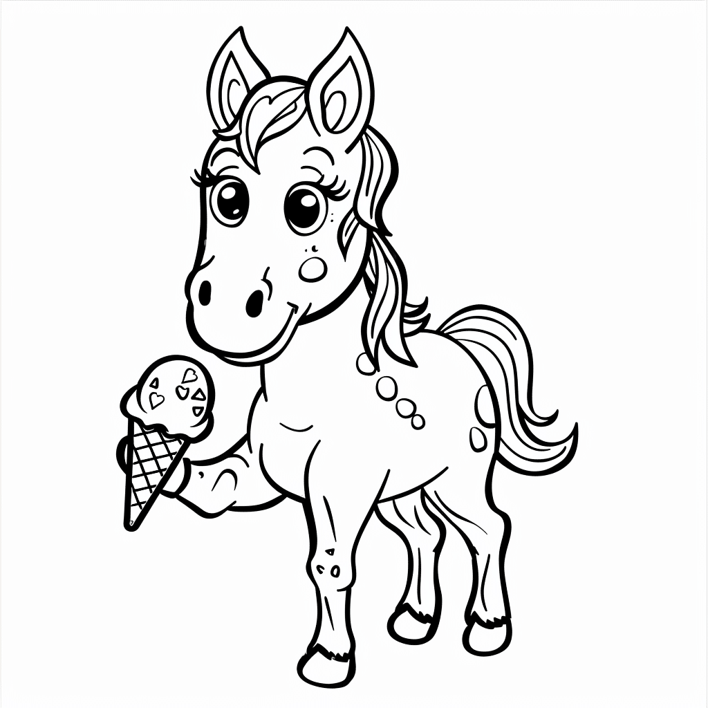 Horse Holding Ice Cream