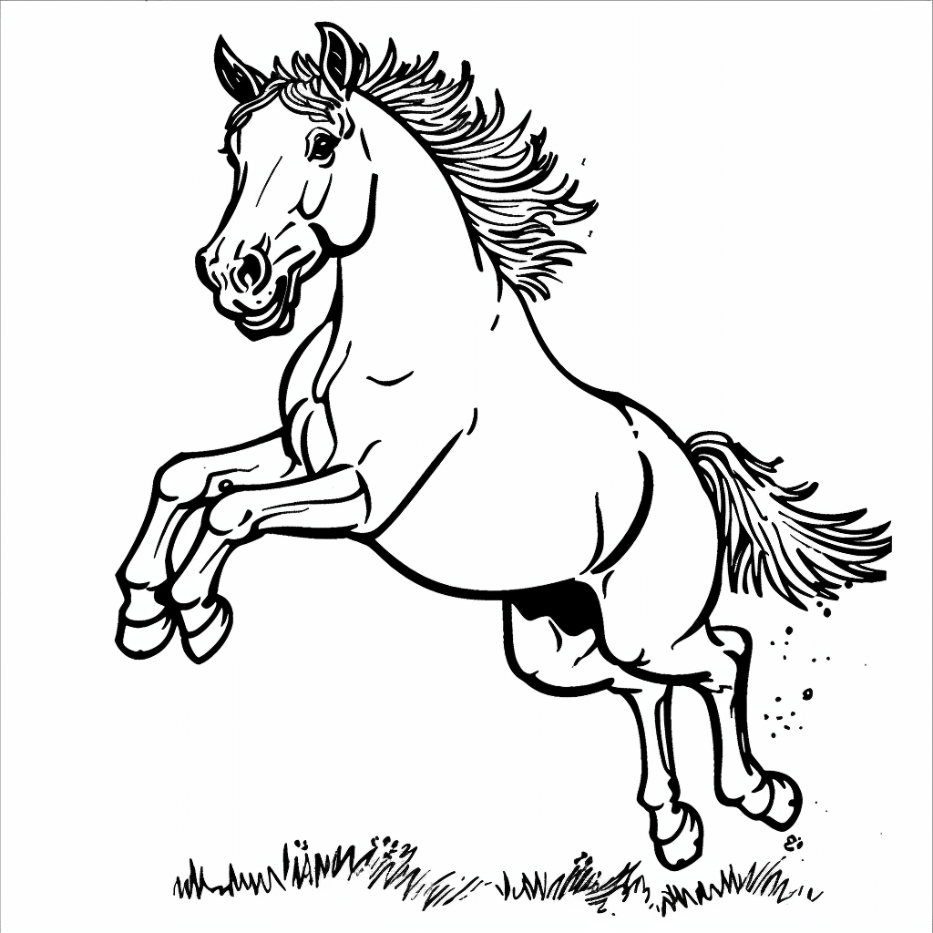 Horse Jumping Joyfully