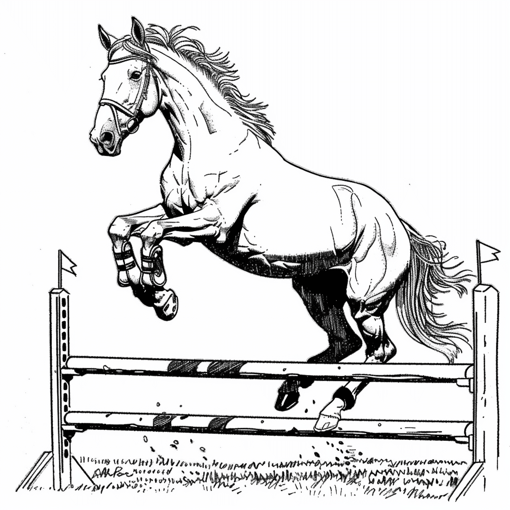 Horse Jumping Over Fence Twist