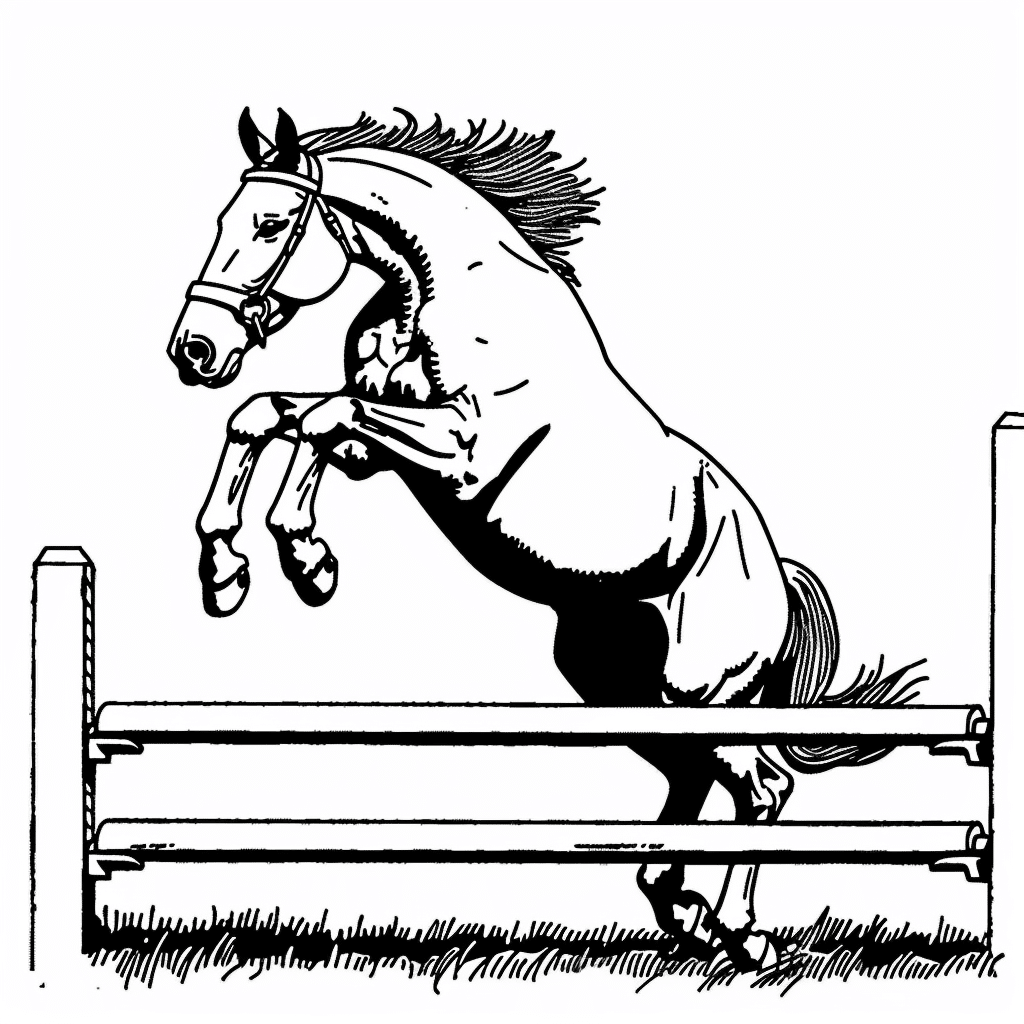 Horse Jumping Over Fence