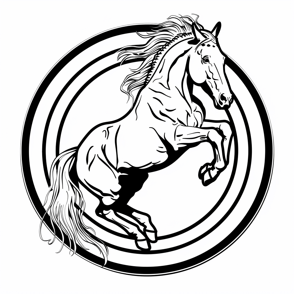 Horse Jumping Through Ring