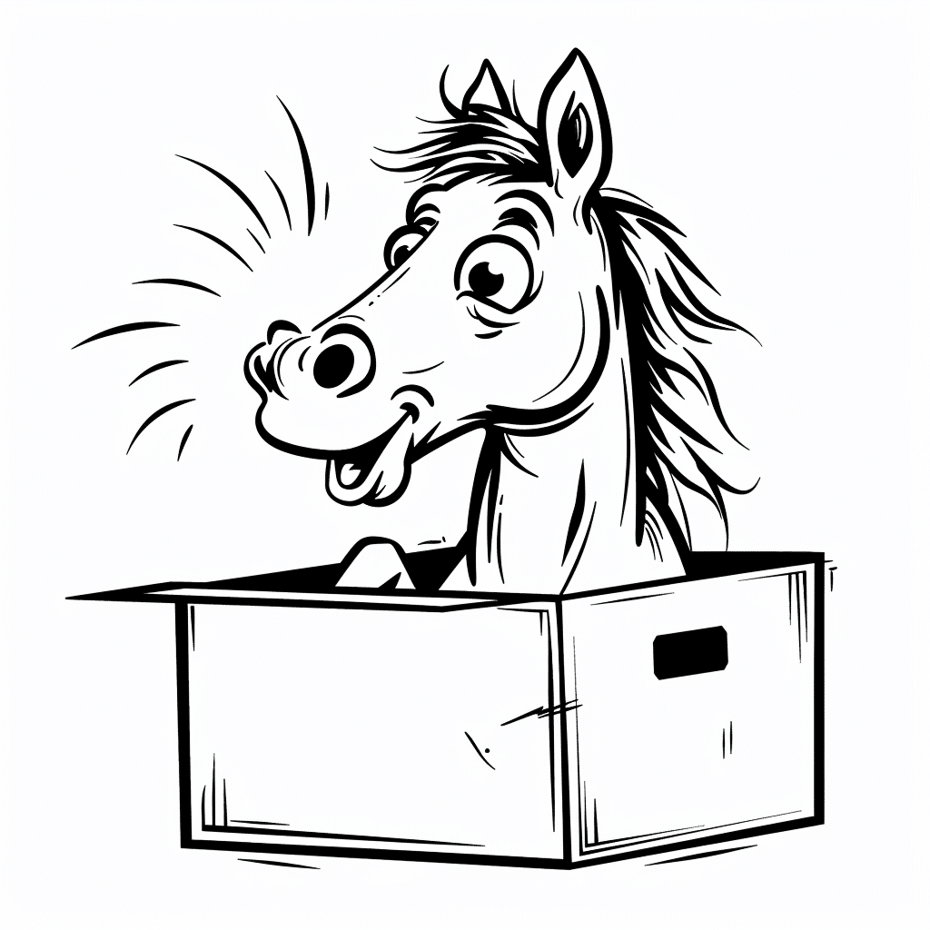 Horse Peeking from Box