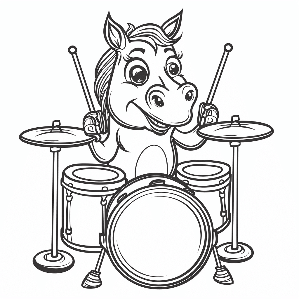 Horse Playing Drum