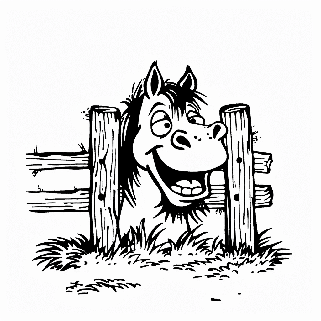 Horse Playing Hide Behind Fence