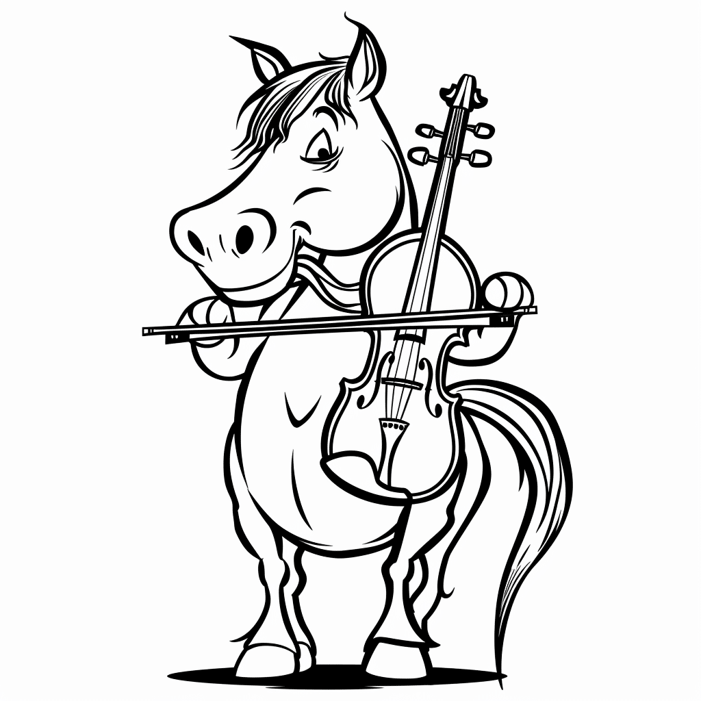 Horse Playing Violin