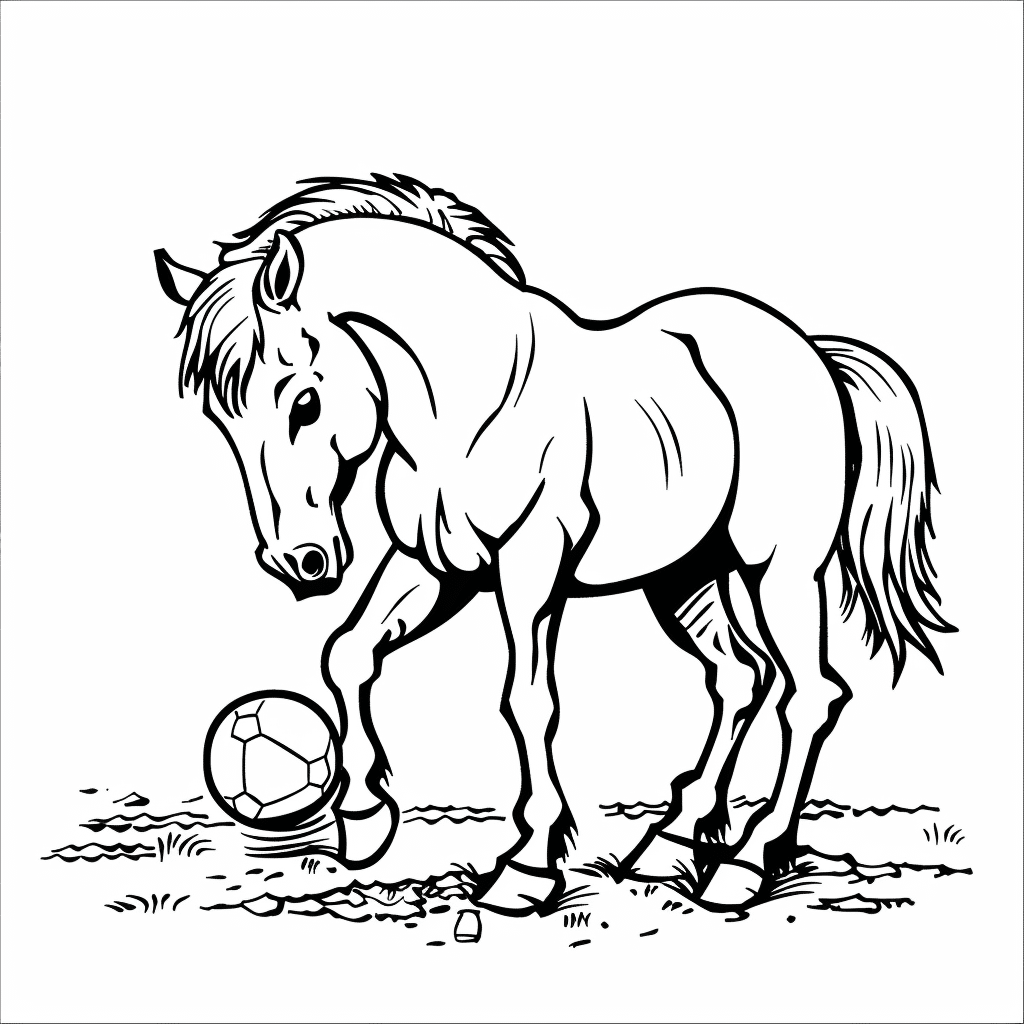Horse Playing with Ball