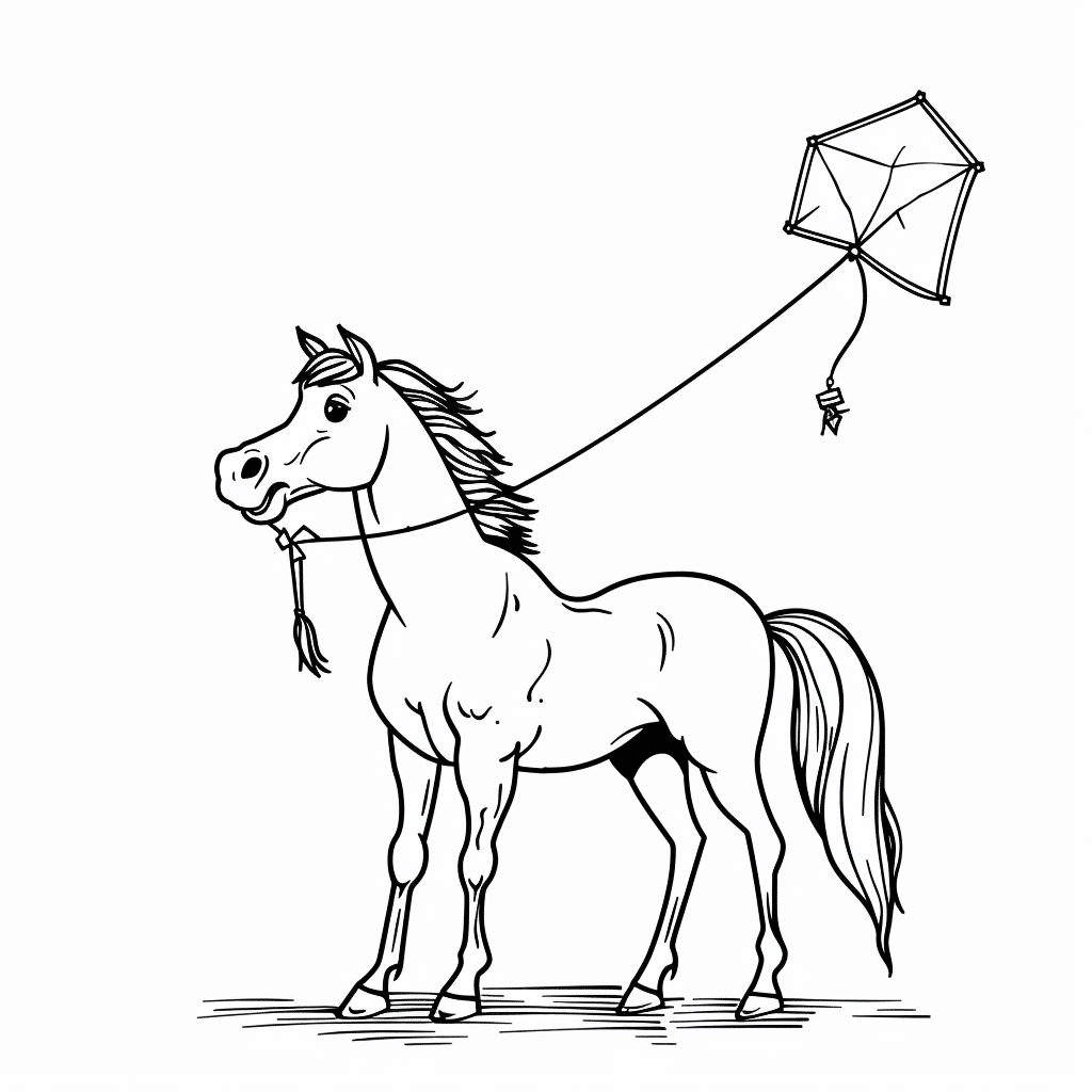 Horse Playing with Kite