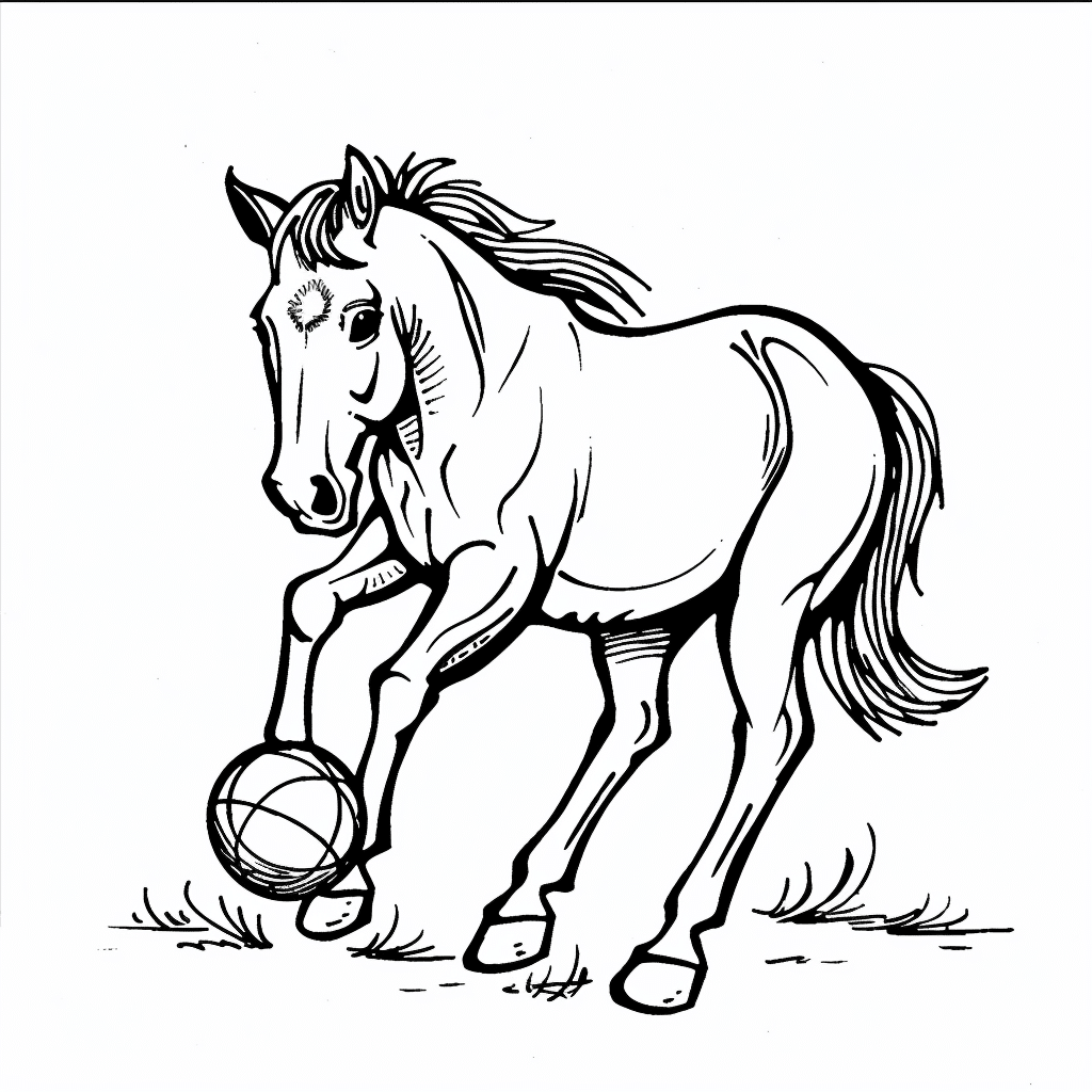 Horse Rolling Ball with Hoof
