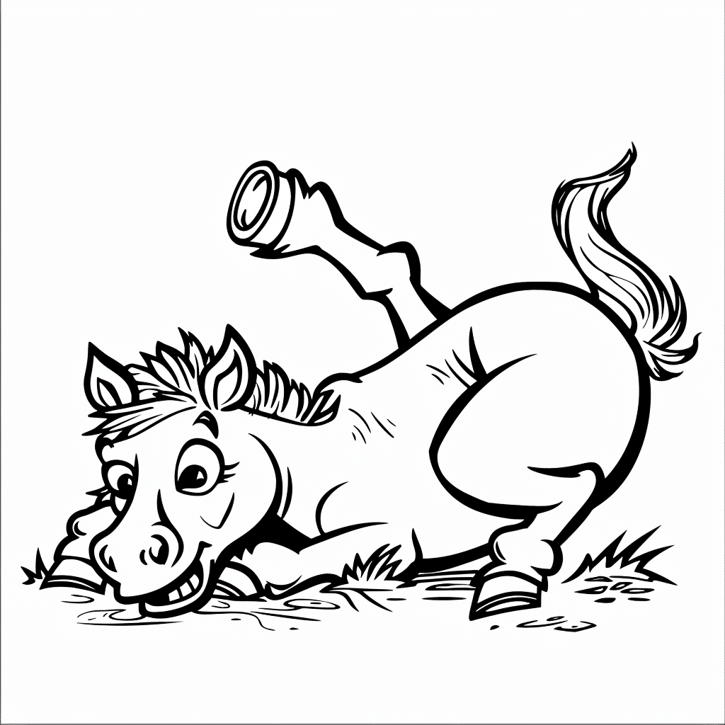 Horse Rolling on Ground