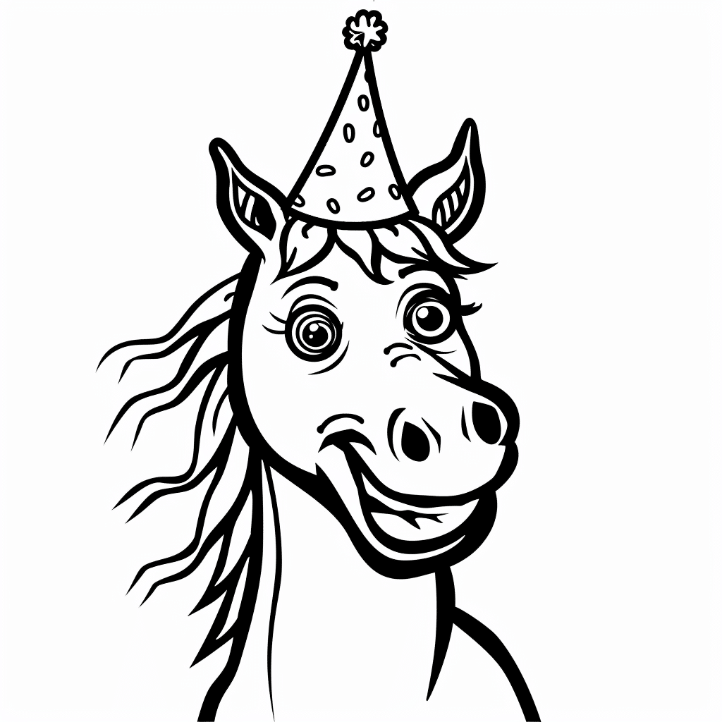Horse Wearing Party Hat