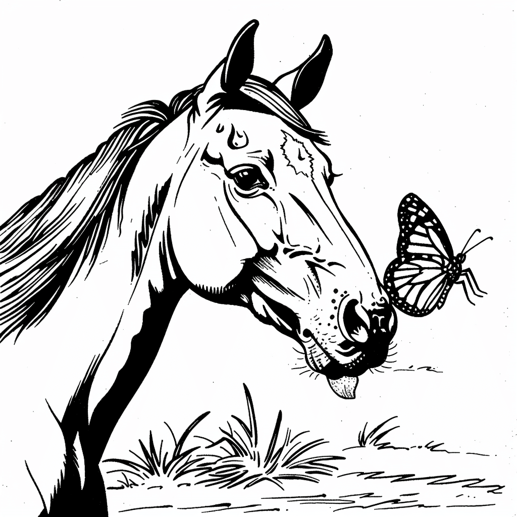 Horse with Butterfly