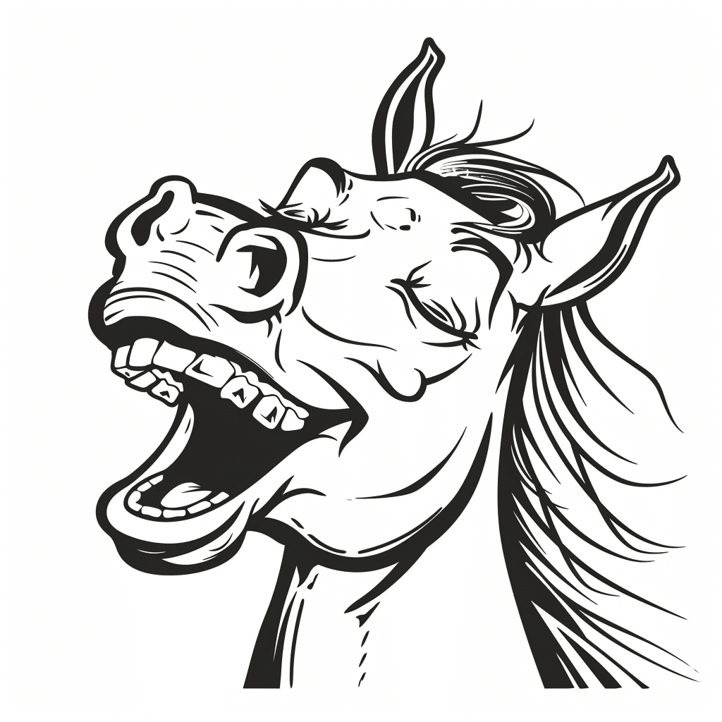 Laughing Cartoon Horse