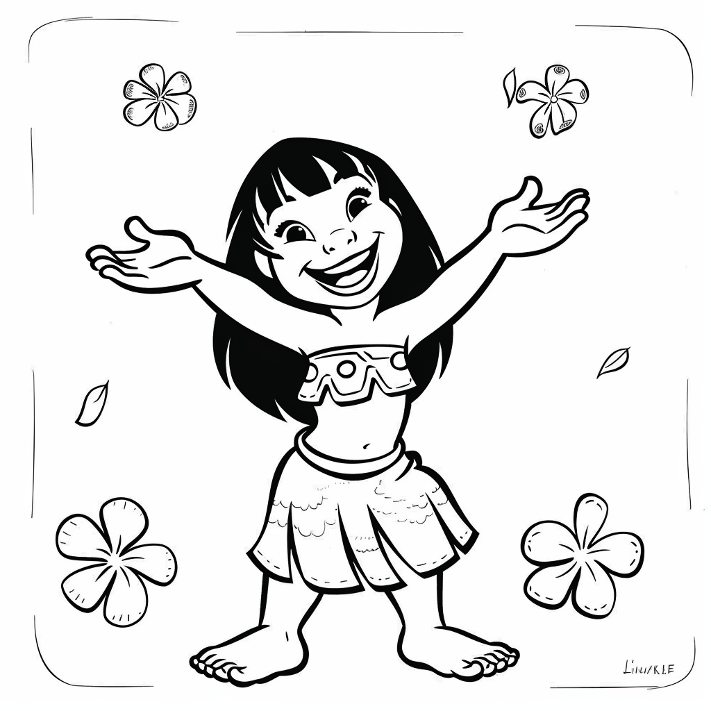 Lilo Dancing Hula Cheerfully