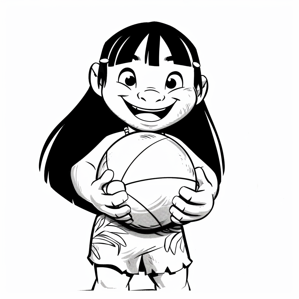 Lilo Holding a Beach Ball