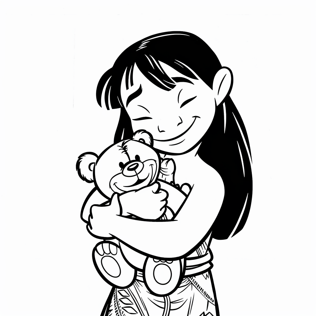 Lilo Holding a Teddy Bear
