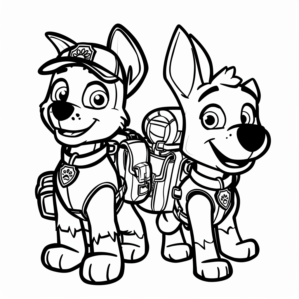 Marshall and Rubble Carrying Rescue Gear