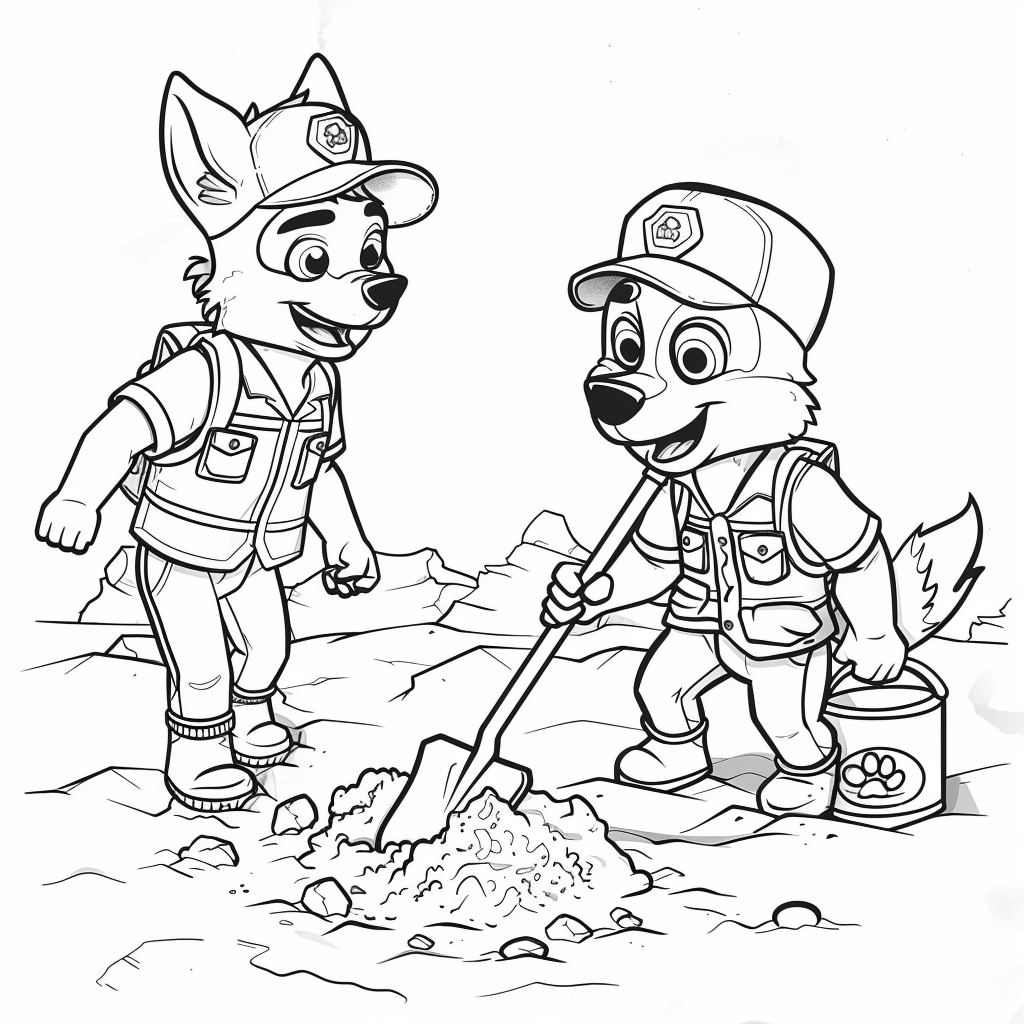 Marshall and Rubble Digging Together