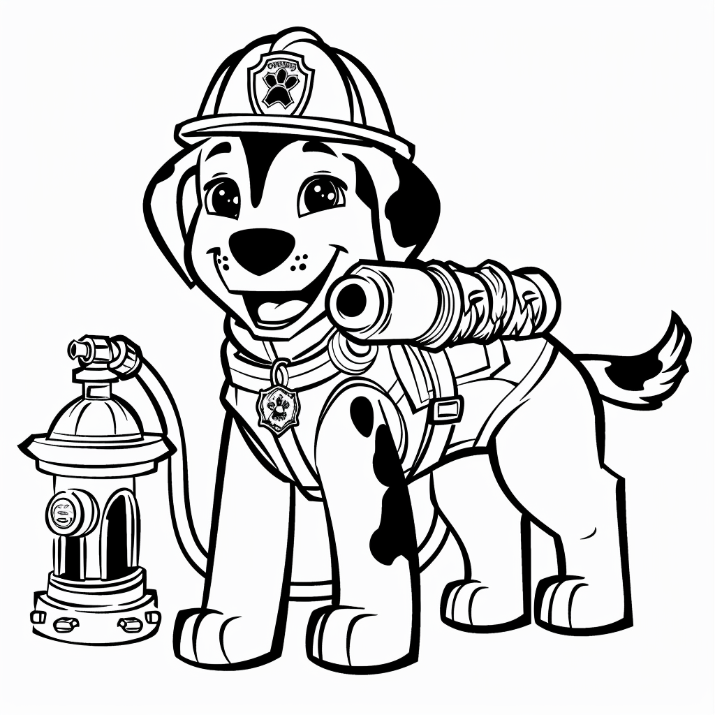 Marshall the Fire Pup Holding a Hose