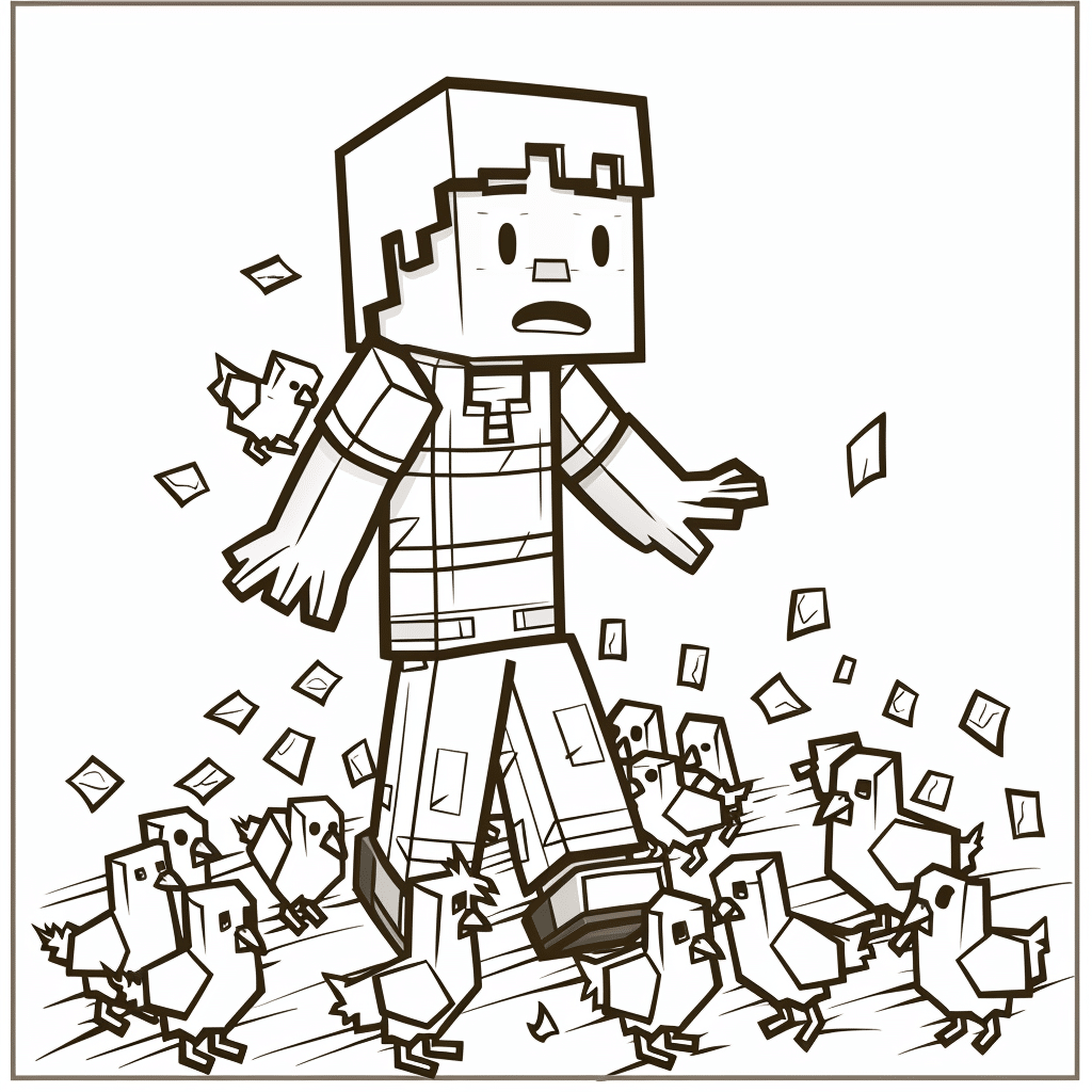 Minecraft Player Being Followed by Too Many Chickens