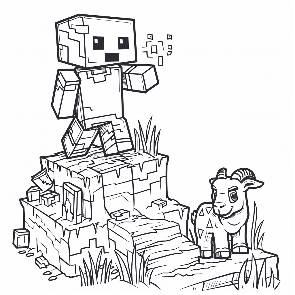 Minecraft Player Being Pushed by a Goat