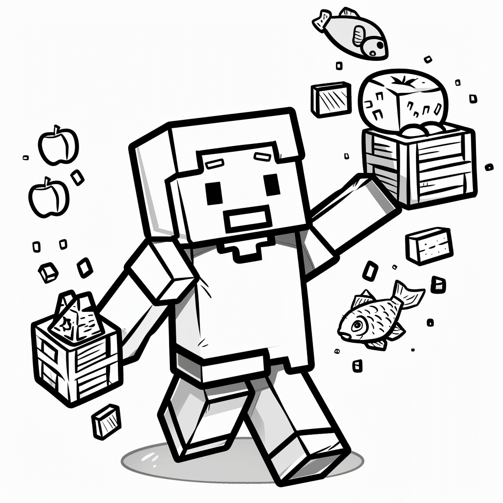 Minecraft Player Carrying Too Many Food Items