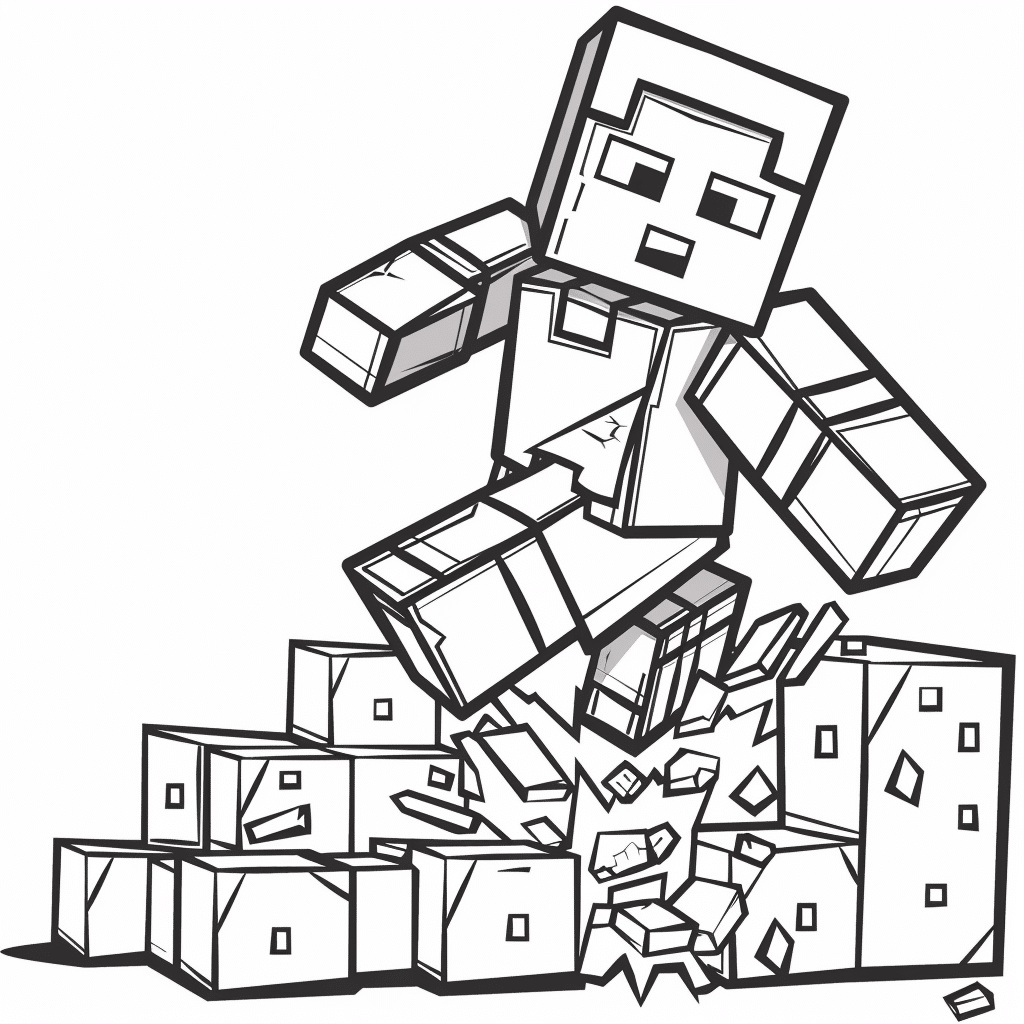 Minecraft Player Digging Straight Down in Panic