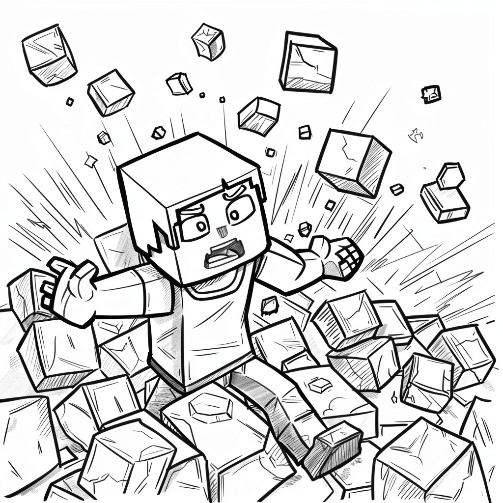 Minecraft Player Discovering a Huge Diamond Vein