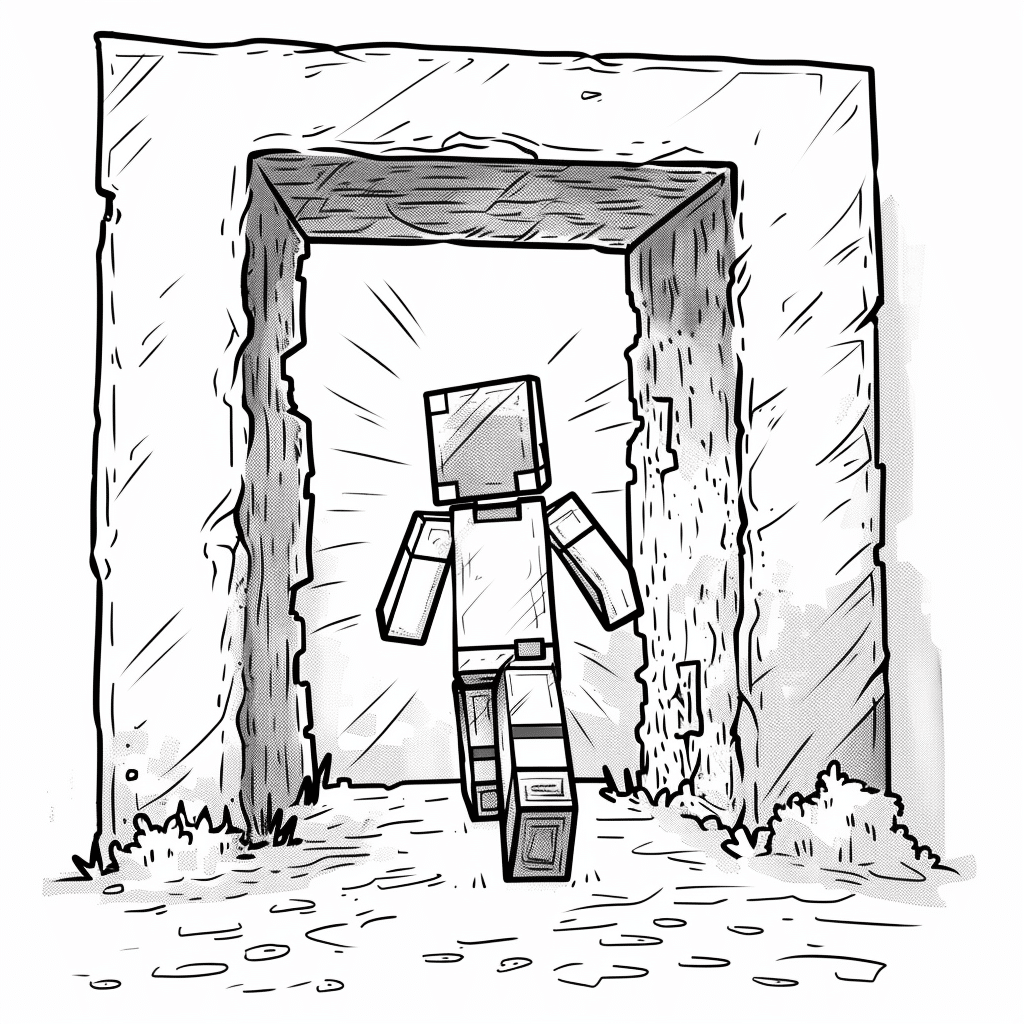 Minecraft Player Entering Nether Portal