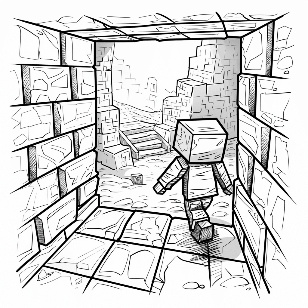 Minecraft Player Exploring a Desert Temple Carefully