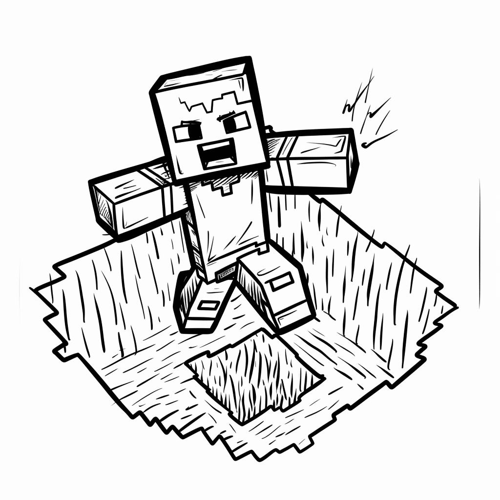 Minecraft Player Falling into a Hidden Cave Hole