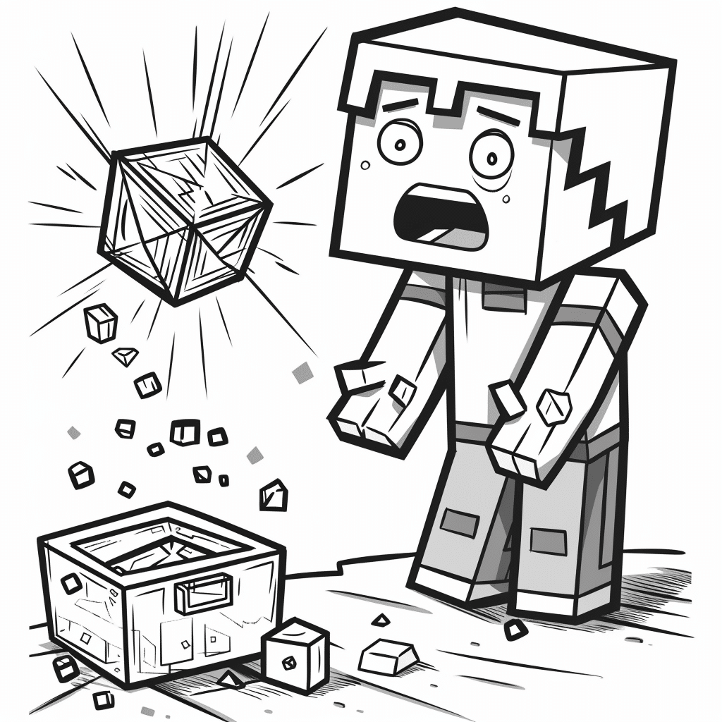Minecraft Player Mining and Suddenly Finding Diamonds