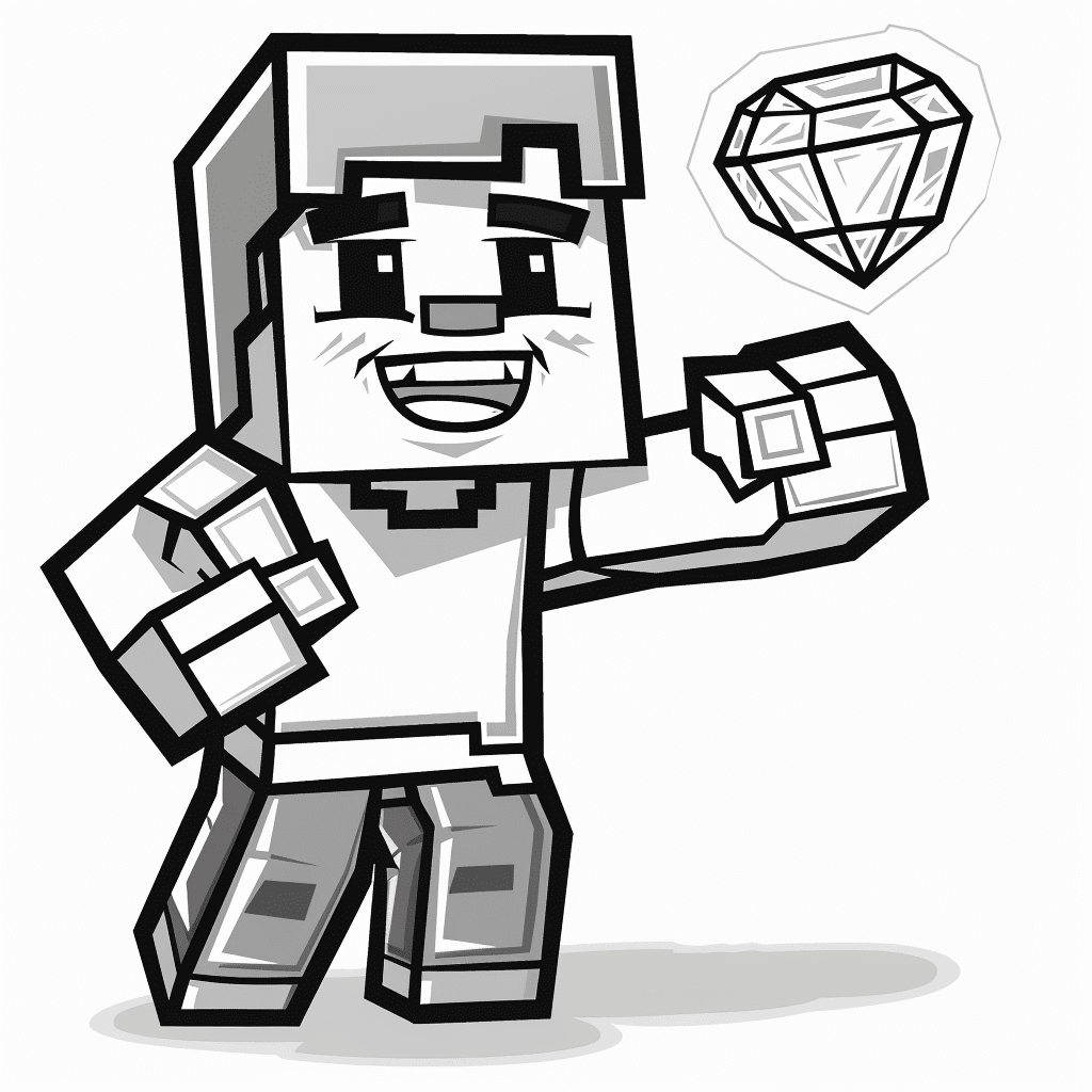 Minecraft Player Proudly Holding One Diamond