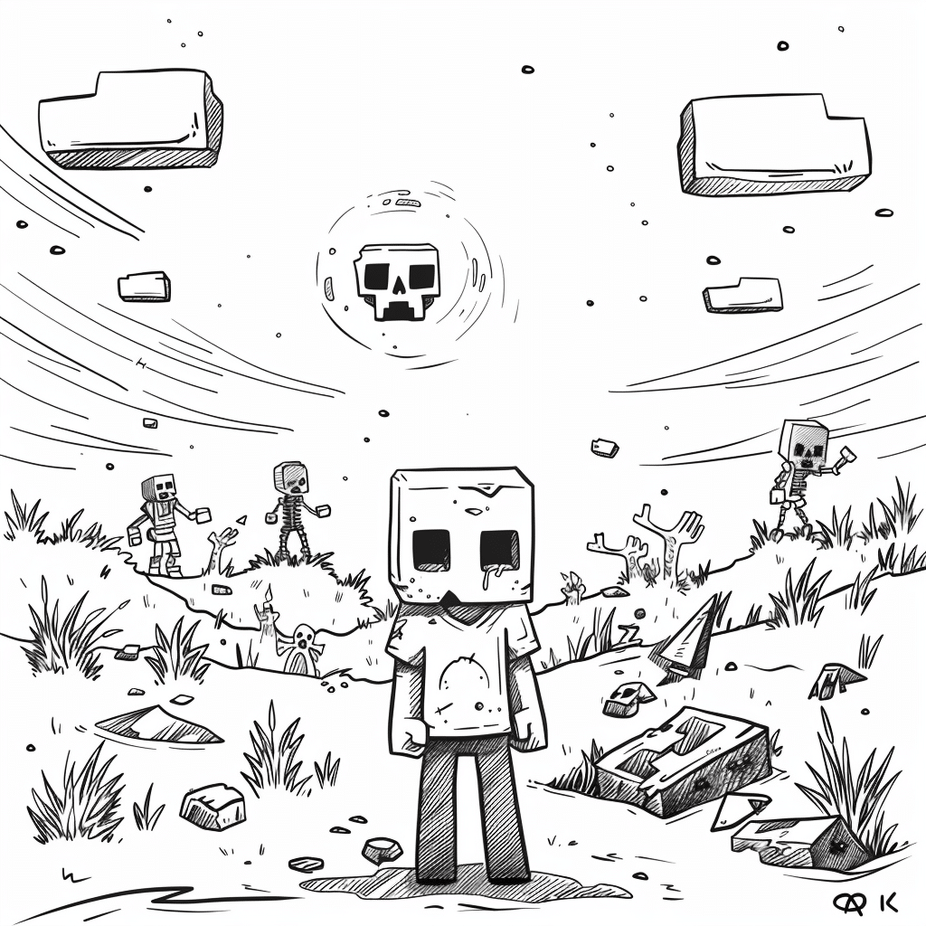 Minecraft Player Realizing They Forgot a Bed at Night