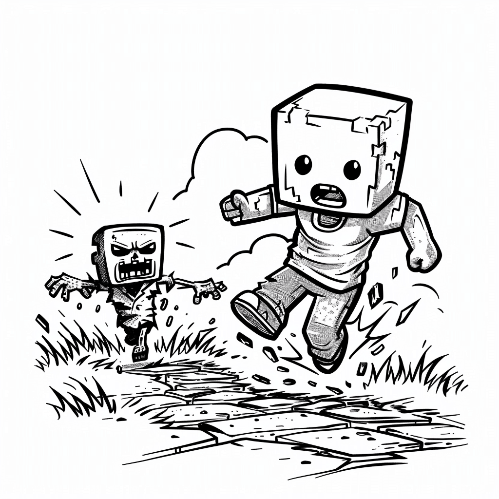 Minecraft Player Running from a Baby Zombie