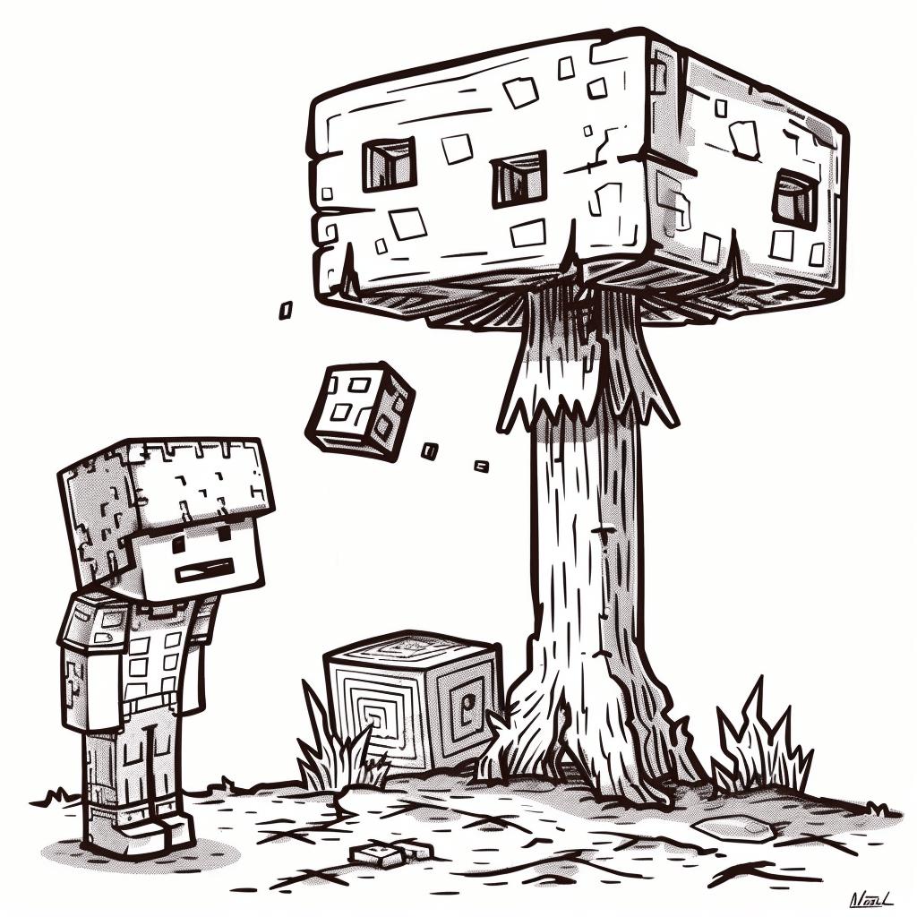 Minecraft Player Standing Next to Giant Mushroom